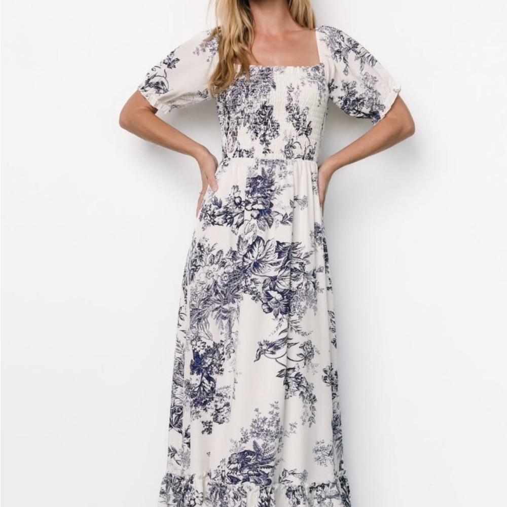 Baltic Born Blue Puff Sleeve Maxi Sundress
